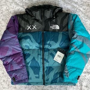 KAWS x The North Face Retro 1996 Nuptse Jacket - Monterey Blue Nuptse Print (S)